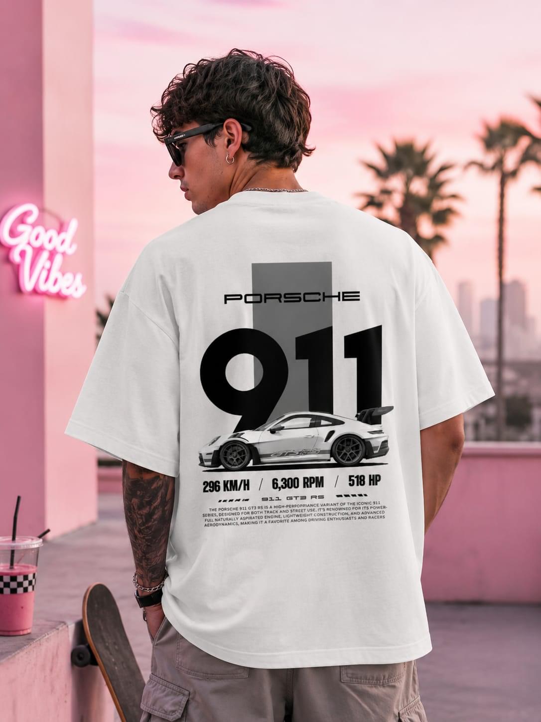 PORSCHE Minimal Logo Oversized T-Shirt