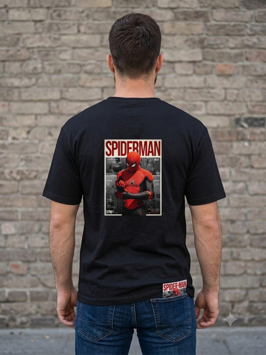 SPIDERMAN T SHIRT BLACK & WHITE