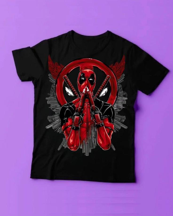 Deadpool "Smoking Guns" Graphic T-Shirt - Black